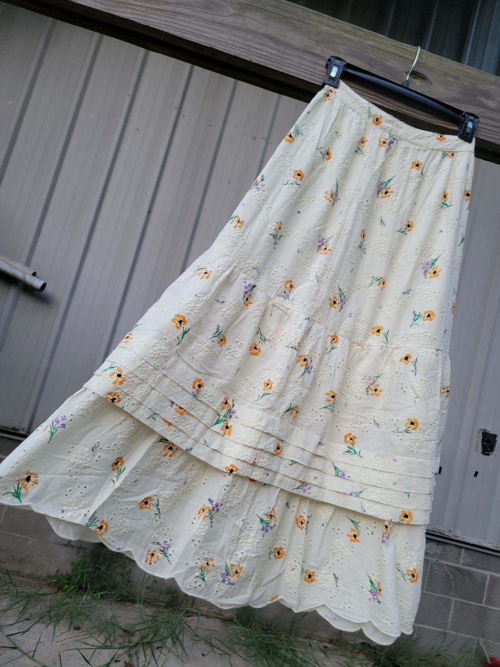 Urban Outfitters Floral Eyelet Midi Maxi XS NWT